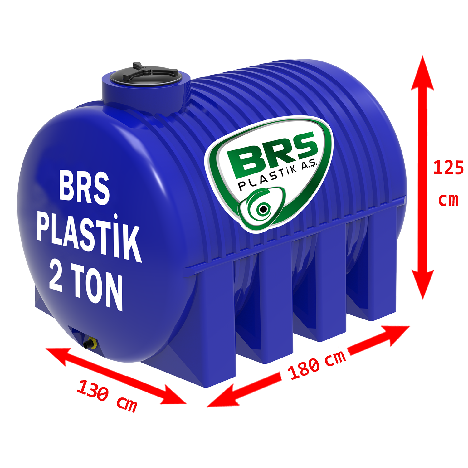2 Tonluk Yatay Plastik Su Deposu Mavi 5 2 Tonluk Yatay Plastik Su Deposu