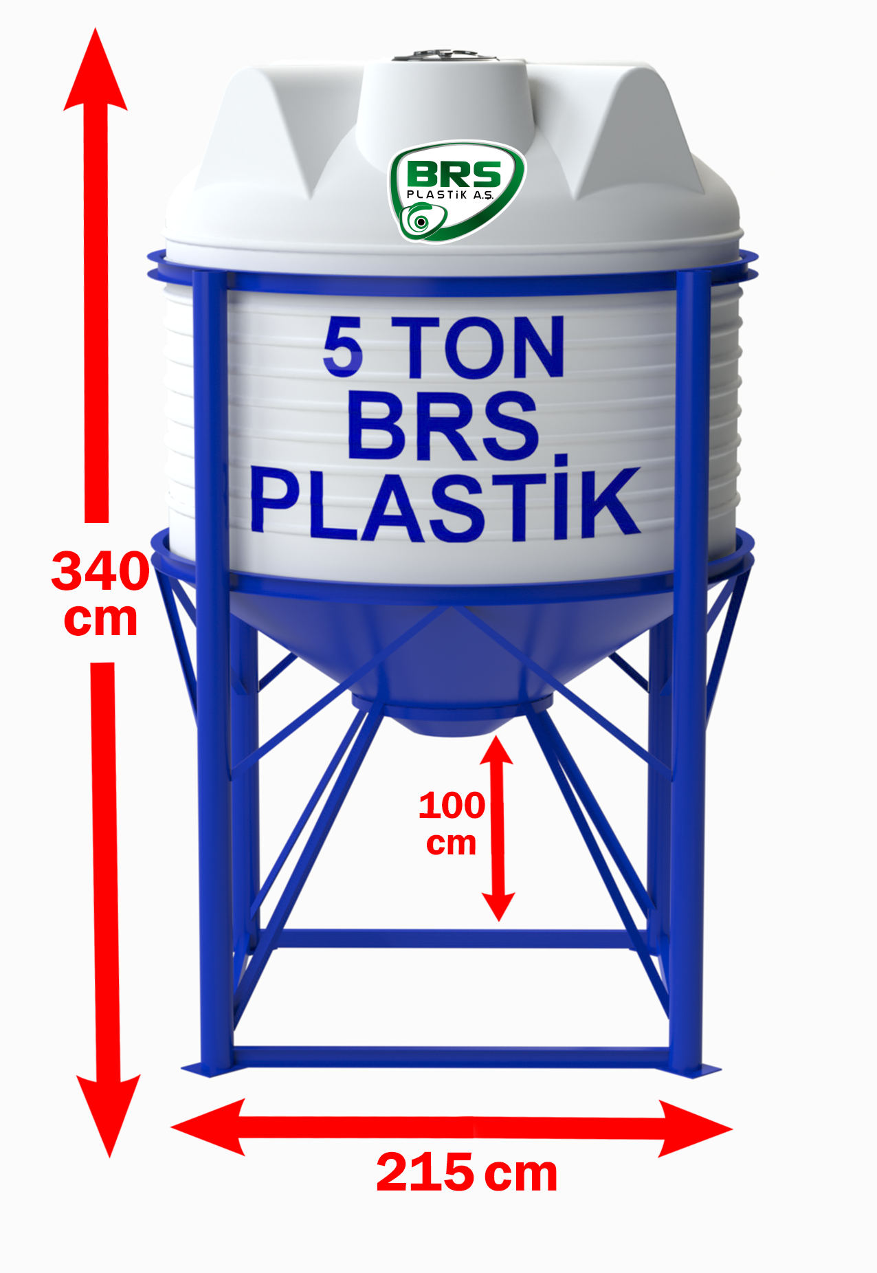5 Tonluk Plastik Silo Deposu 8 5 Ton Polietilen Silo Depo
